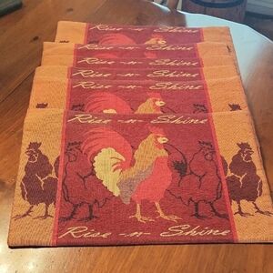 Rooster 'Rise -n- Shine' Tapestry Place Mats (6)